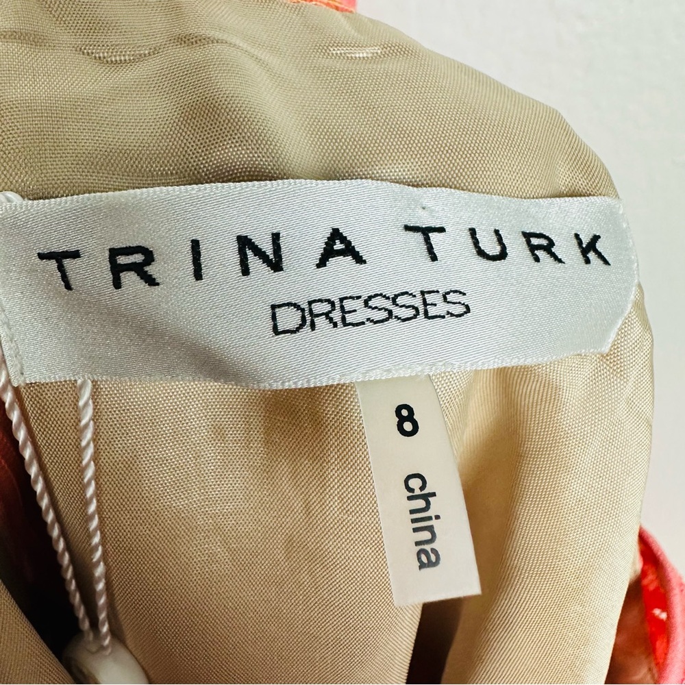 Trina Turk NWT Coral Floral Lace Mini Cocktail Dress Size 8 - Picture 9 of 11